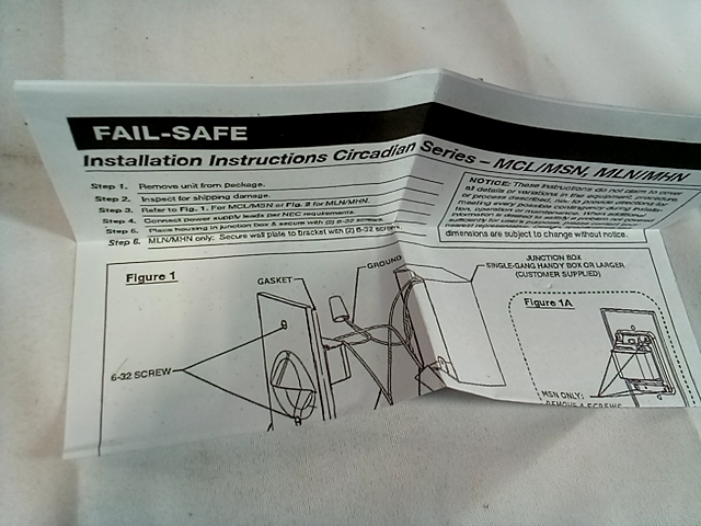 Cooper Lighting Fail-Safe Nightlight LED MHN-UNV-W White Faceplate NEW