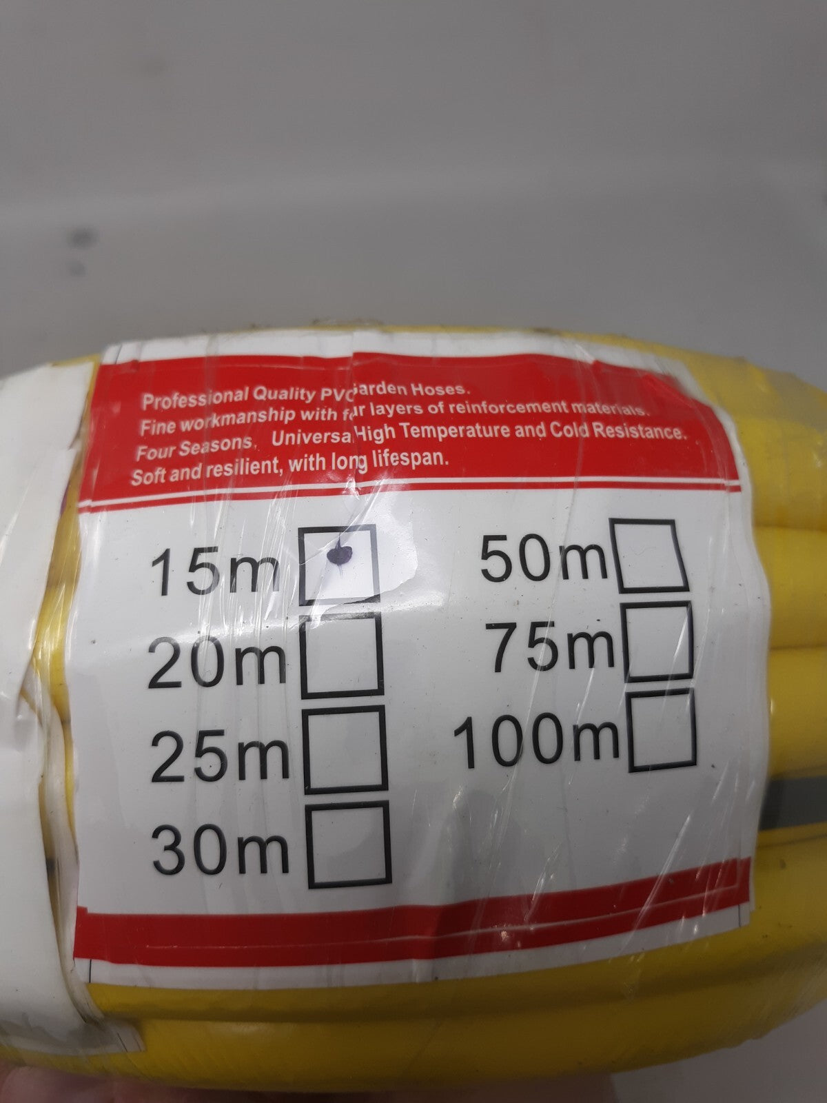 DBL Max 15m PVC Garden Hose Reinforced Heavy-Duty Watering Pipe - Yellow