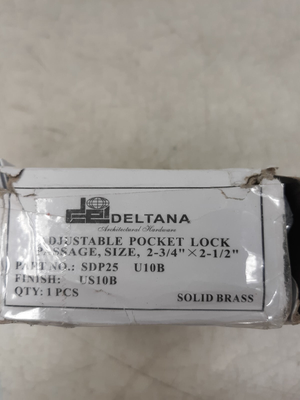 Deltana SDP25U15 Adjustable Pocket Lock Passage 2-3/4"x 2-1/2" Solid Brass