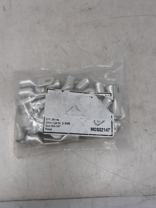 25pcs SELTERM 4 AWG 1/4" Ring Battery Cable End Terminal Lugs Tinned Copper