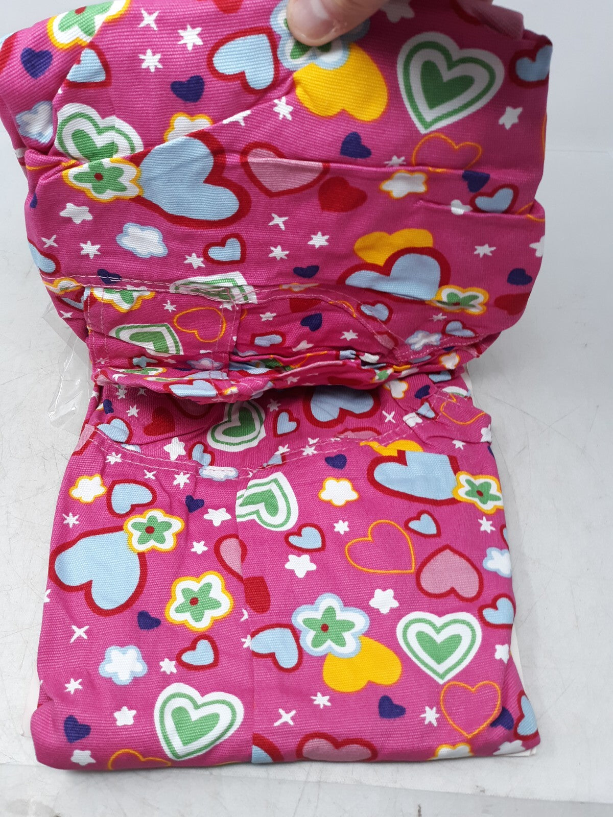 Posh Stuffables Storage Bean Bag Cover - Pink Hearts, Large, Soft Fabric
