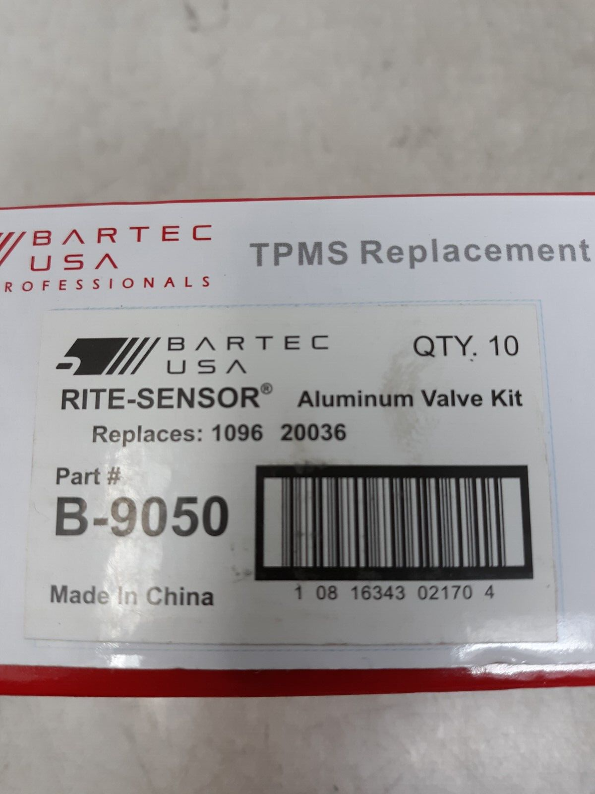 10 Pack Bartec USA B-9050 Rite-Sensor Aluminum Valve Stem Kit