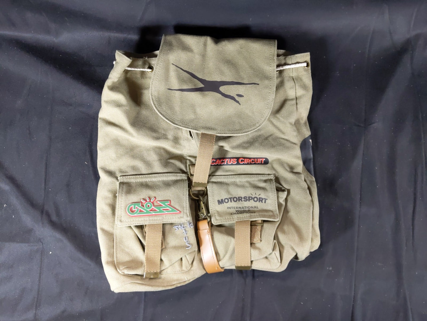 Travis Scott Cactus Jack Canvas Motersport Backpack / Knapsack