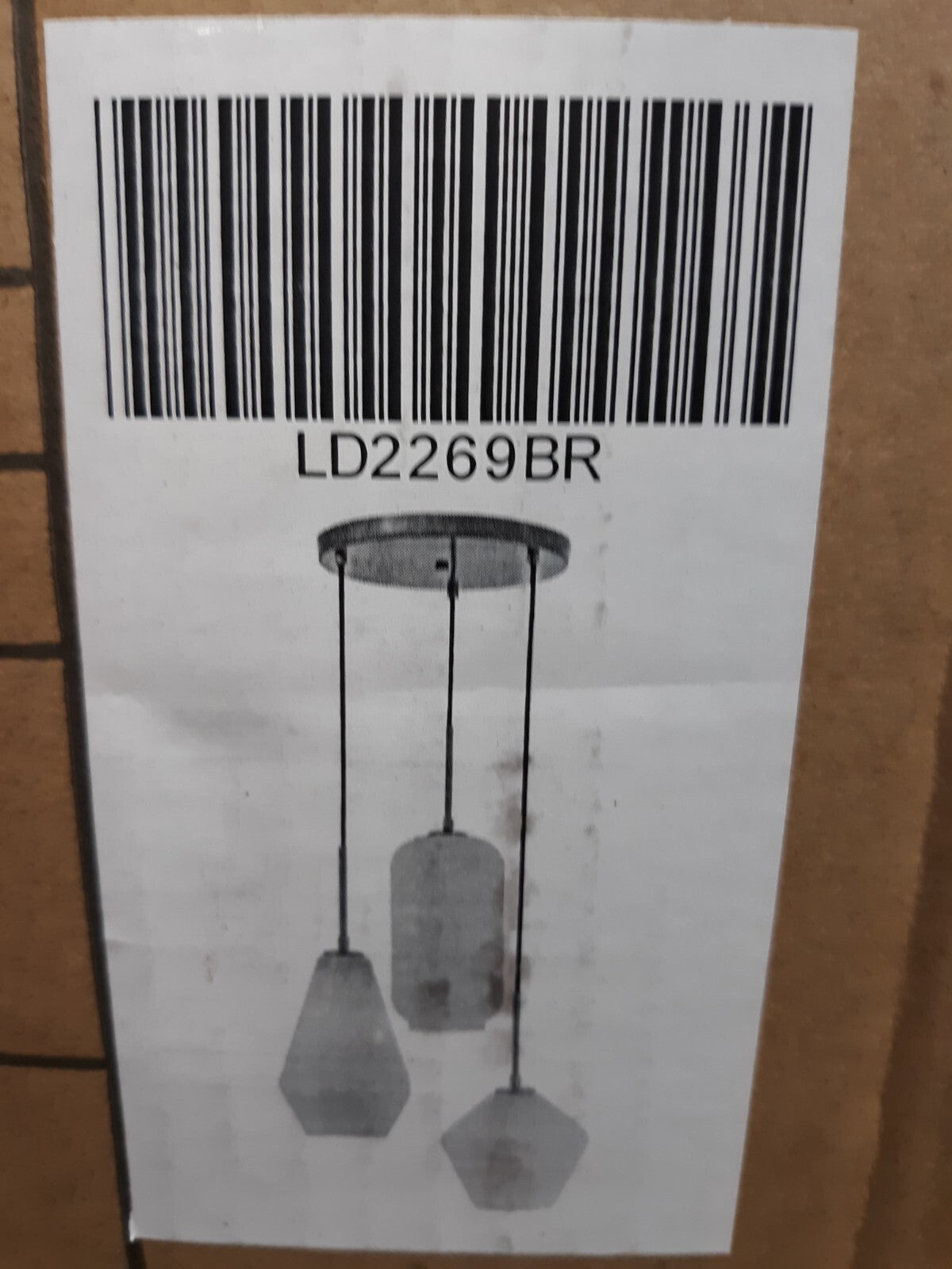 Living District LD2269BR 3-Light Pendant Chandelier Brass Finish