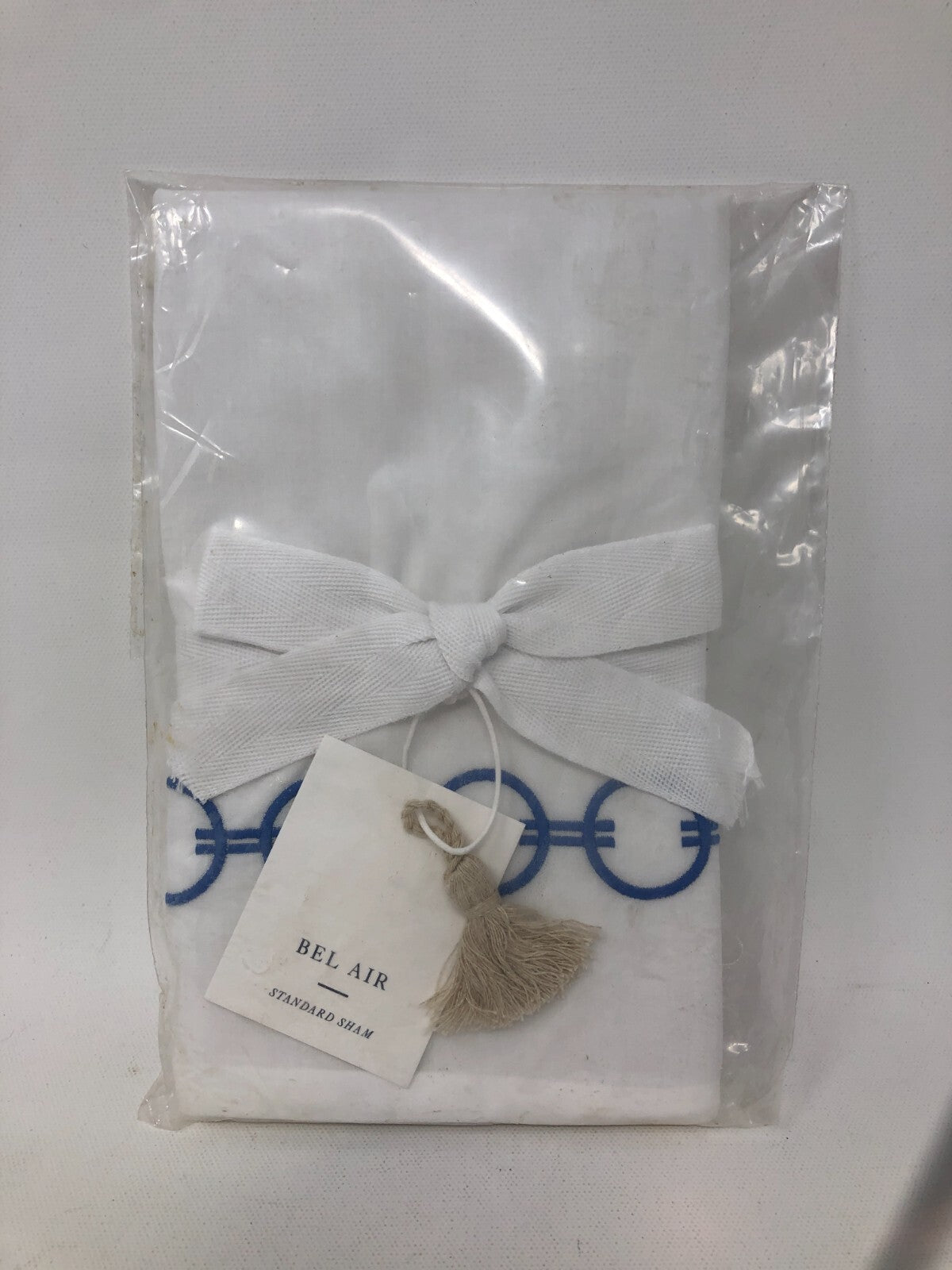 Serena & Lily Bel Air Top-of-Bed Sham ~ Standard Size, French Case, White/Blue