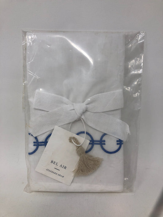 Serena & Lily Bel Air Top-of-Bed Sham ~ Standard Size, French Case, White/Blue