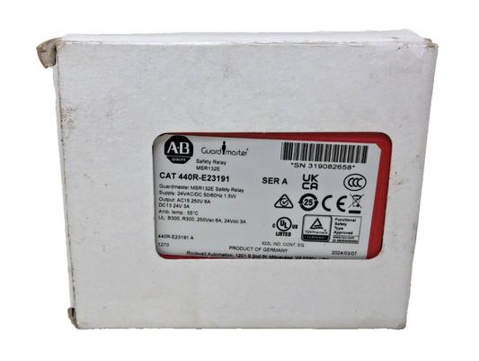 Allen Bradley Guard Master Safety Relay MSR132E CAT 440R-E23191 Series A