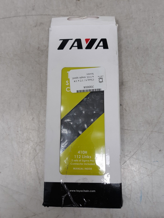 Taya 410H Single Speed Bicycle Cycle Bike Chain 1/2 x 1/8 - 112L Black / Black