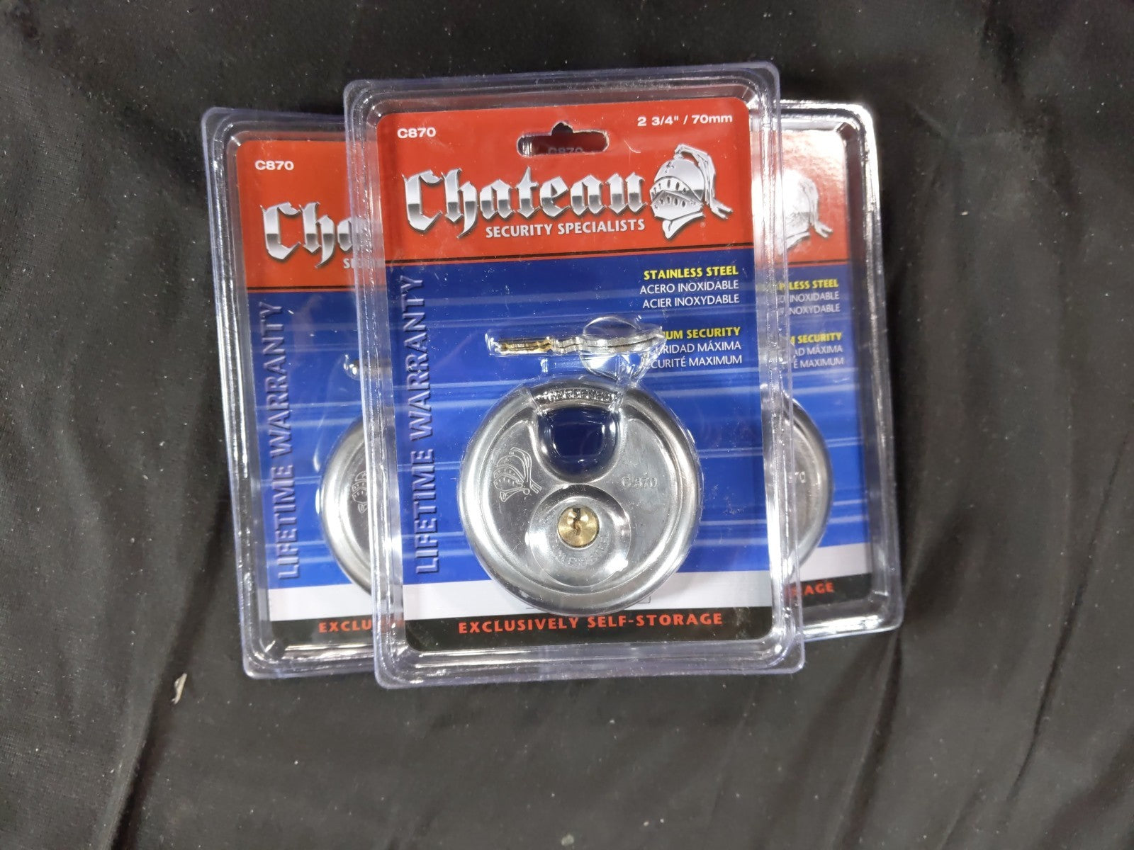 3 / Chateau Security Specialists Stainless Steel Storage Locks 2 3/4"/70mm C870