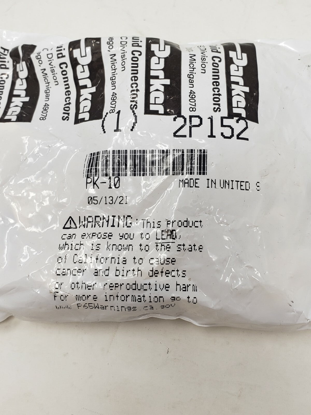 LOT OF 4-Parker Fluid Connectors-2P152-Pk-10