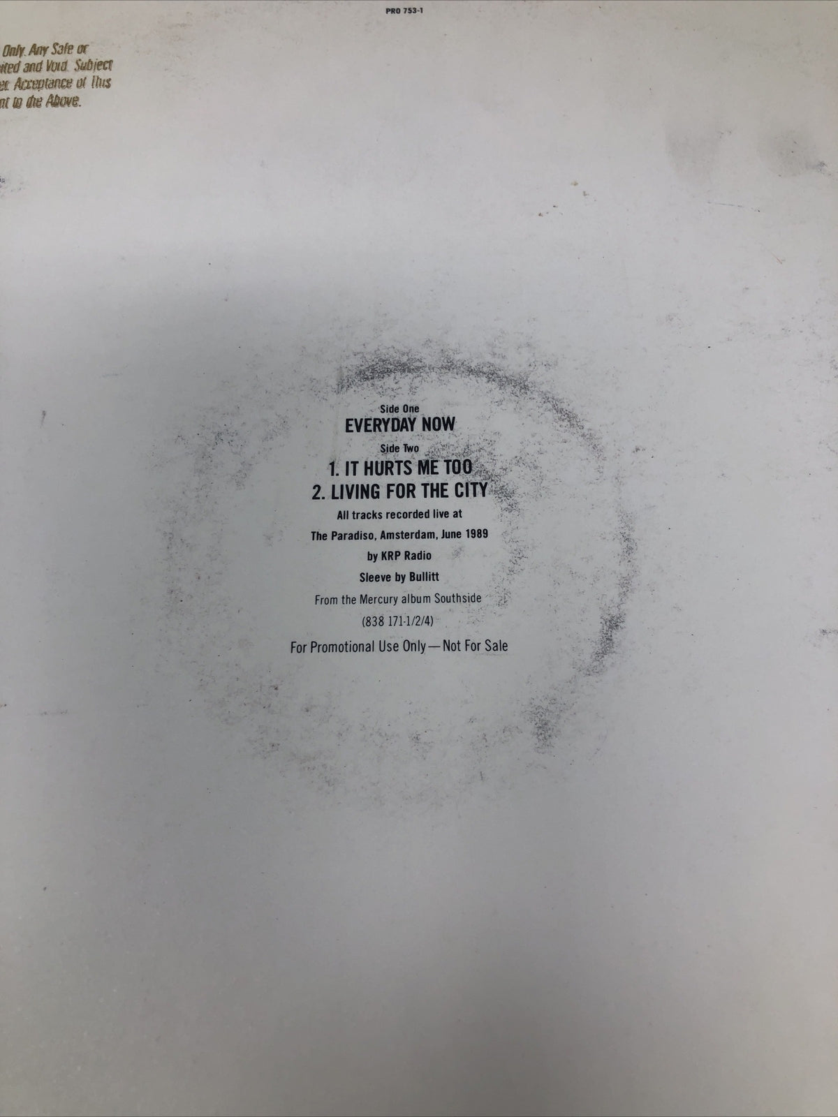 Texas Everyday Now Live e.p Vinyl