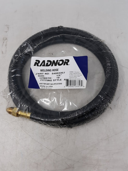 RADNOR 64003357 Welding Hose 1/4" x 10' - Grade R Oxygen/Acetylene
