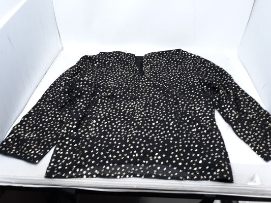 & Other Stories Black Gold Sequin Embellished Long Sleeve Blouse Size 12