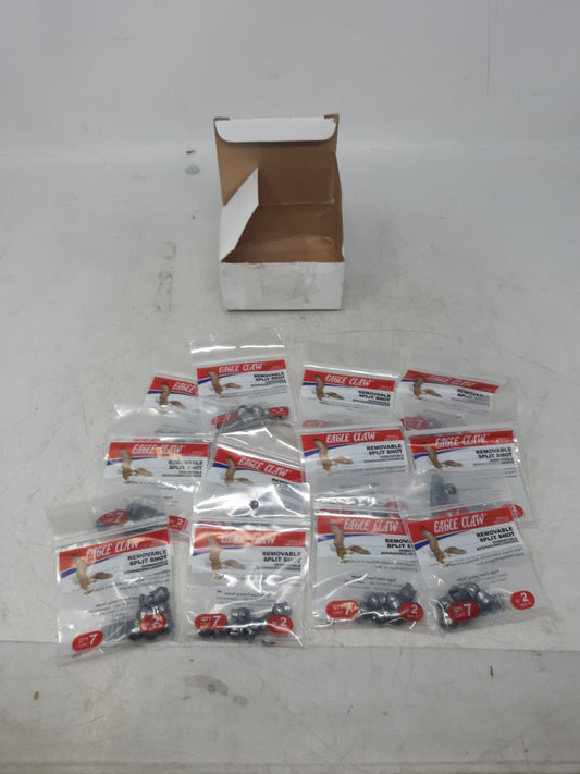 Eagle Claw WRSS-2 Removable Split Shot Size 2 Sinkers Lot of 12 Packs (84 Pcs)