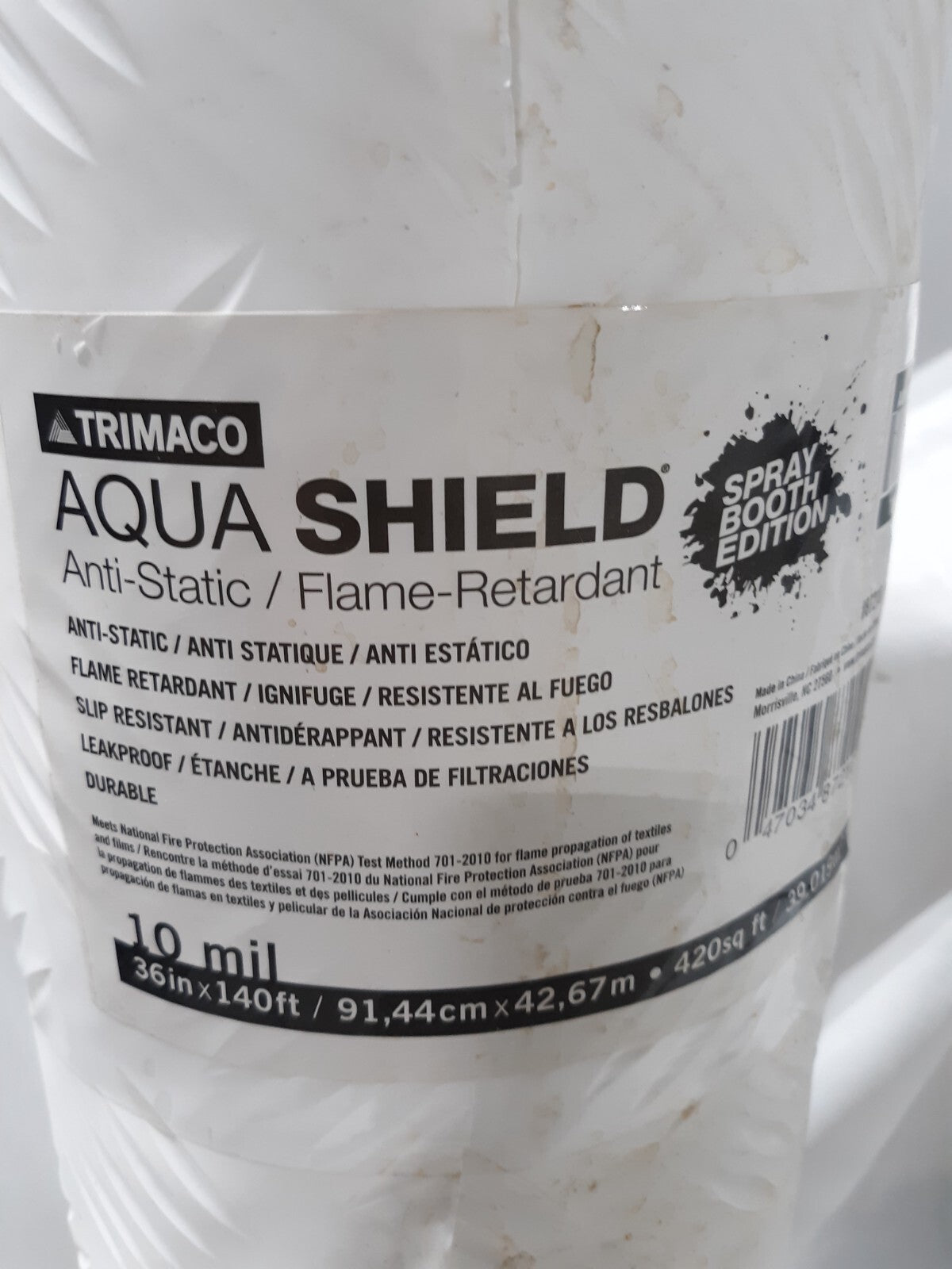 TRIMACO Aqua Shield 36" x 140' 10mil Spray Booth Edition Lightweight and Durable