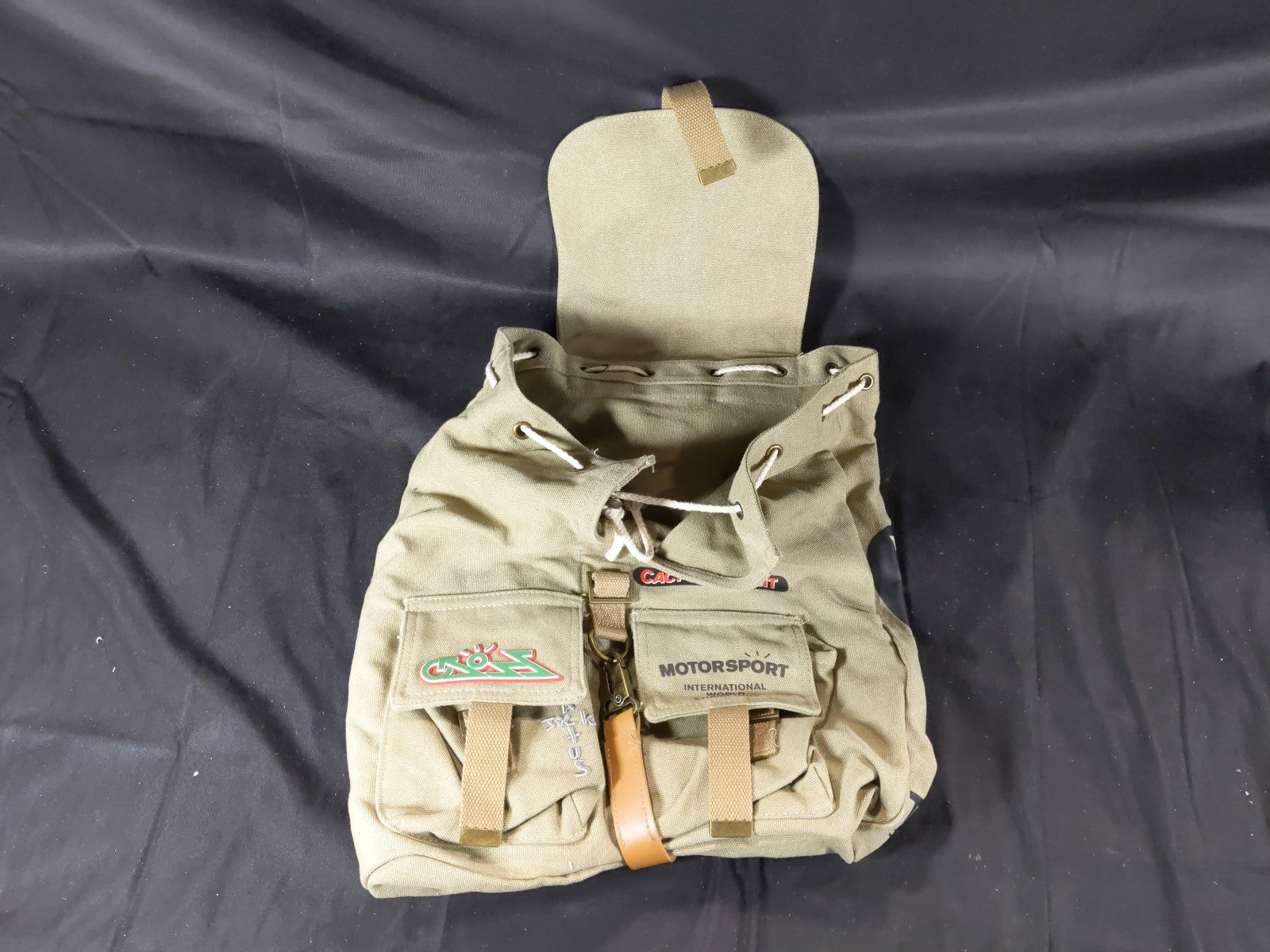 Travis Scott Cactus Jack Canvas Motersport Backpack / Knapsack