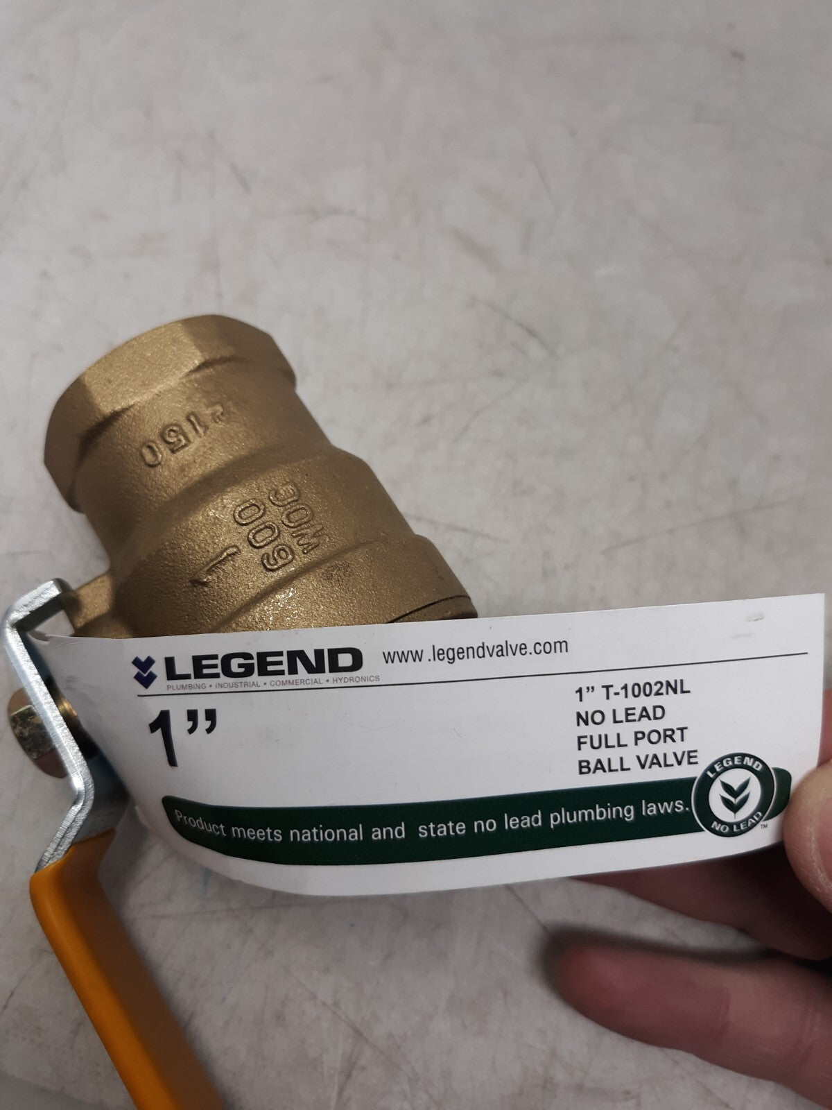 Legend Valve T-1002NL 1" Brass Full Port No Lead Ball Valve