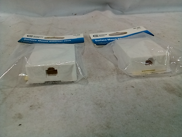 Commercial Electric Surface Mount Ethernet Jack, White