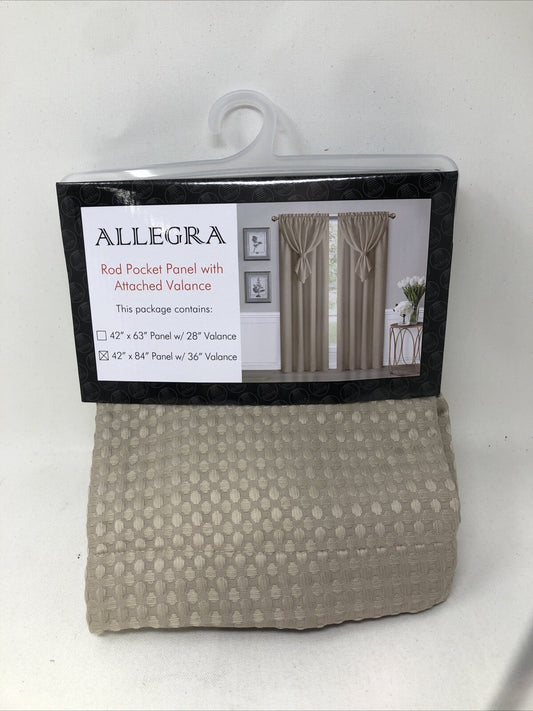 Achim Home Furnishings Rod Pocket Single Panel with Attached Valance All-In-One