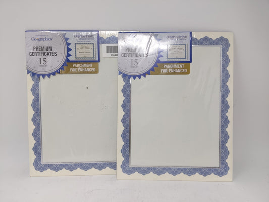 Geographics  Certificate 47849 Blue Royalty Border 30/Pack