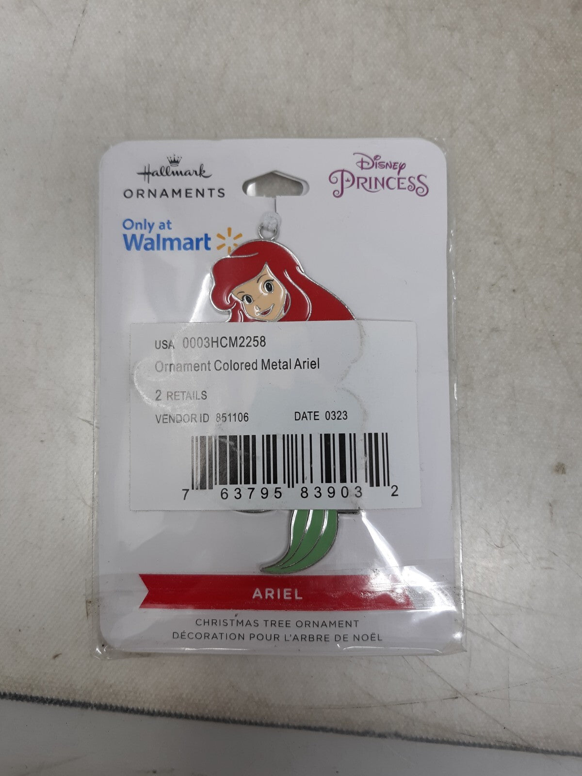 The Little Mermaid Ariel Disney Hallmark Metal Ornament