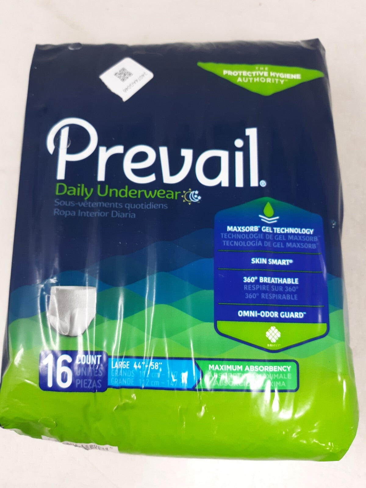 Prevail Disposable Underwear Large PVS-513 Maximum Absorbancy 16 Count