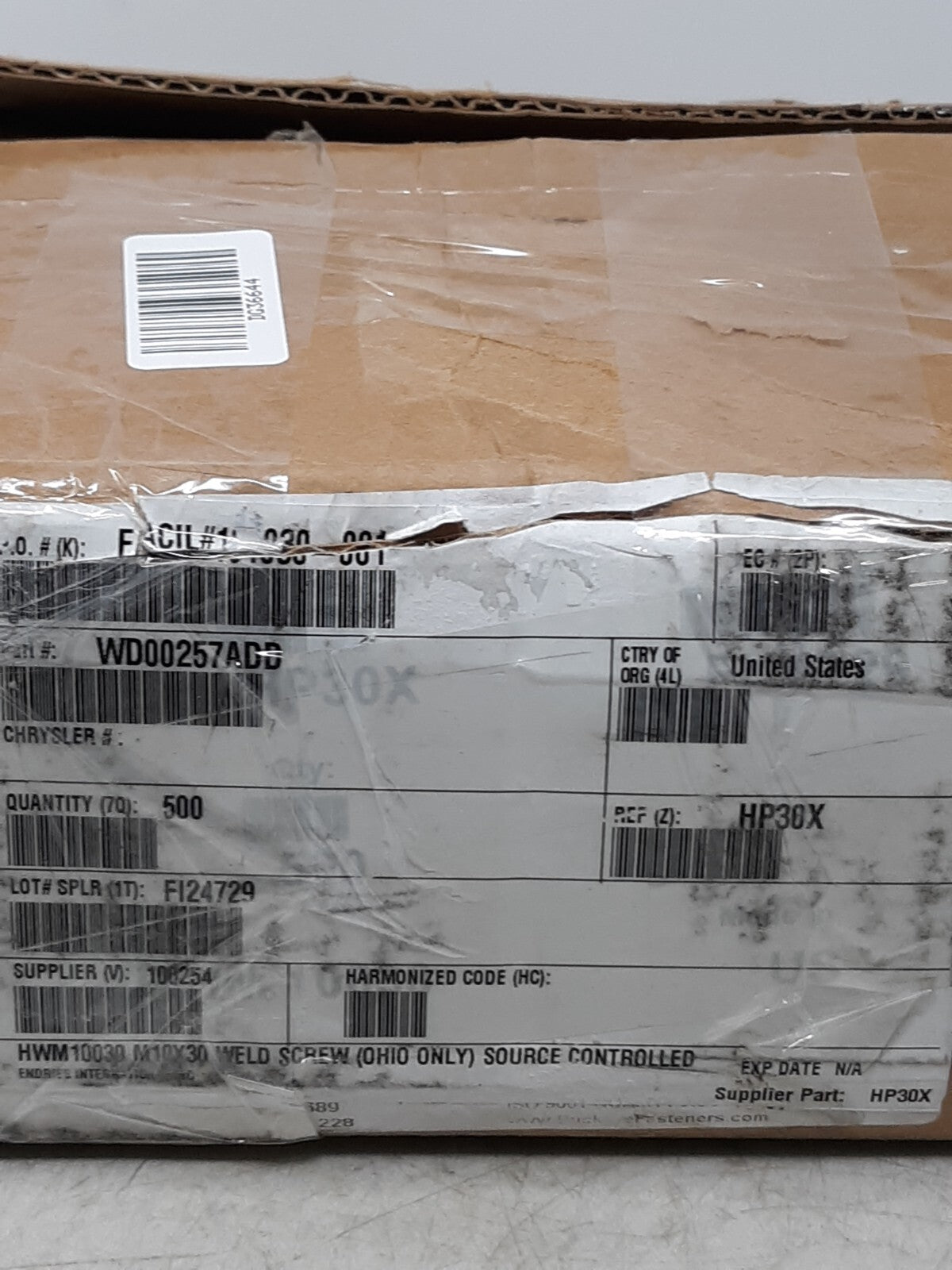 Facil HWM10030 M10X30 Weld Screws Lot of 500