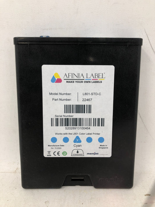 Afinia Label Ink Cartridge L801-STD-C (Cyan) ~ Replacement Ink for Label Printer