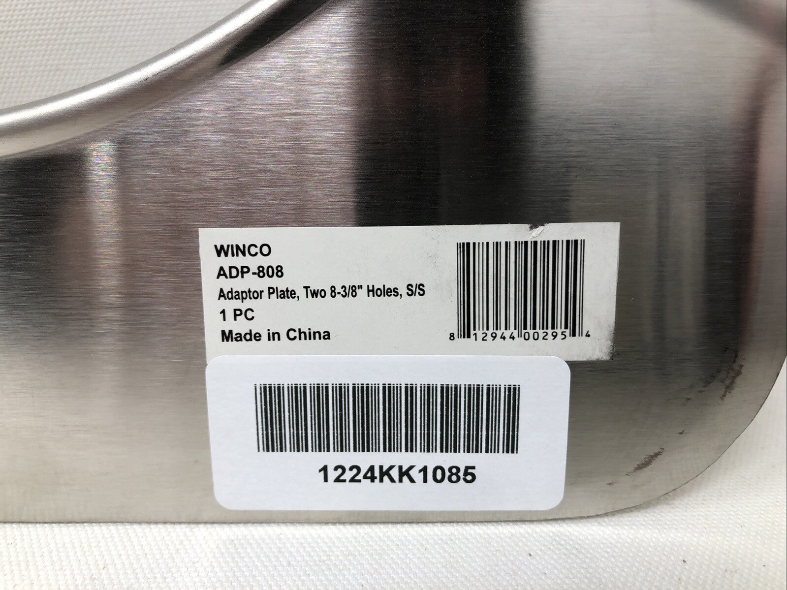 WINCO Adaptor Plate, Two 8-3/8-Inch Holes, Stainless Steel ADP-808