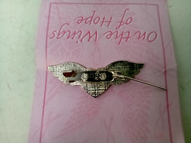 On the Wings of Hope Heart w/ Angel Wings Pin