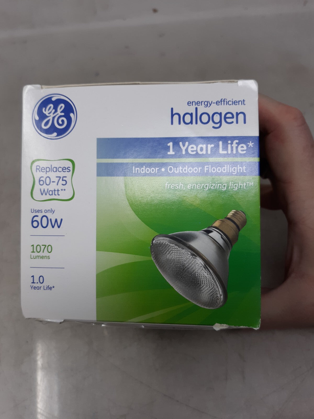 GE Energy Efficient Par38 75W =60W 1070 Lumens, Indoor & Outdoor.