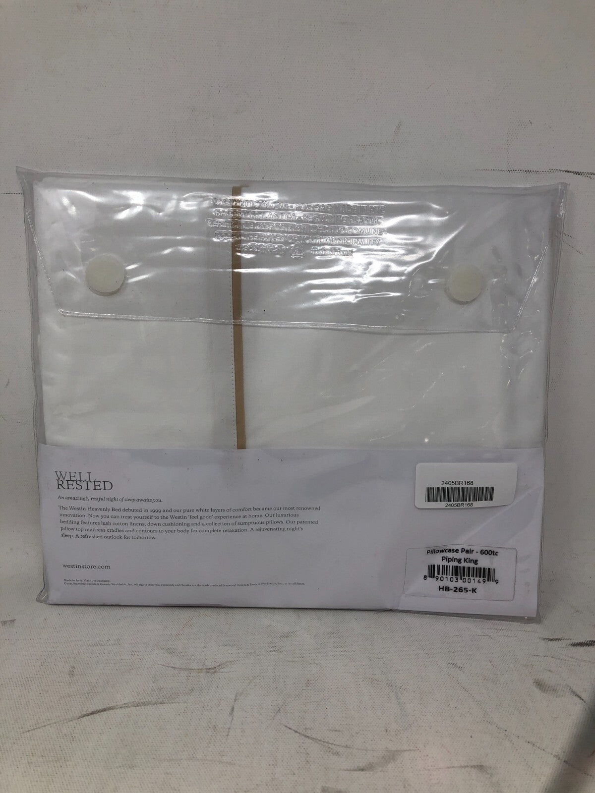 Westin Store King Pillowcase ~ 1-Pair 600 Thread-Count Cotton Pillowcases, White