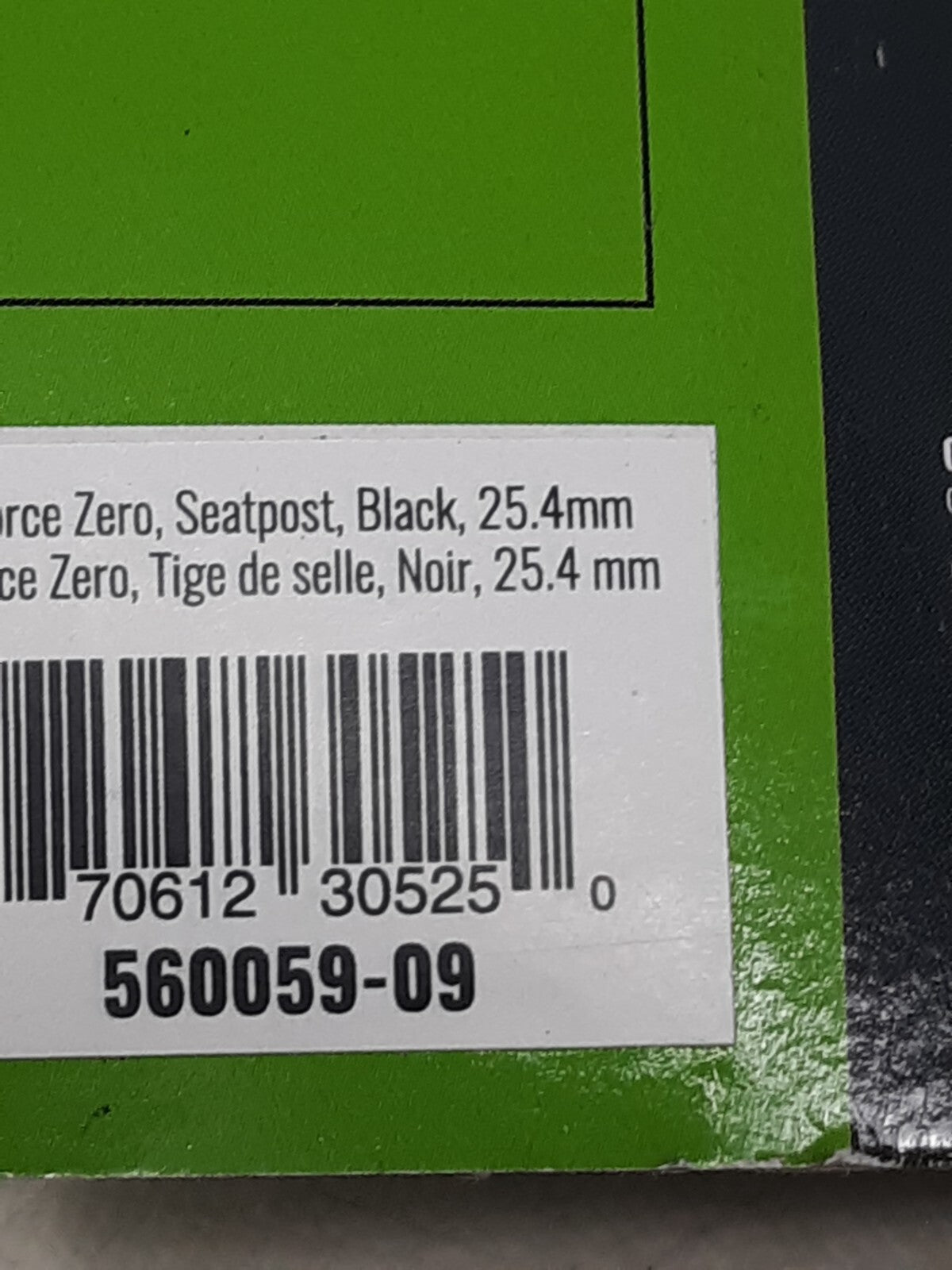 EVO E-Force Zero Seatpost Black 25.4mm - 560059-09