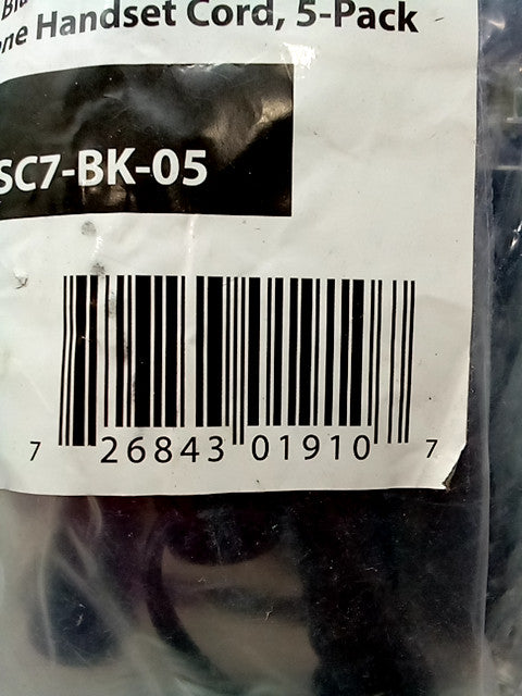 Adamax 7ft Telephone Handset Cords 5/pk