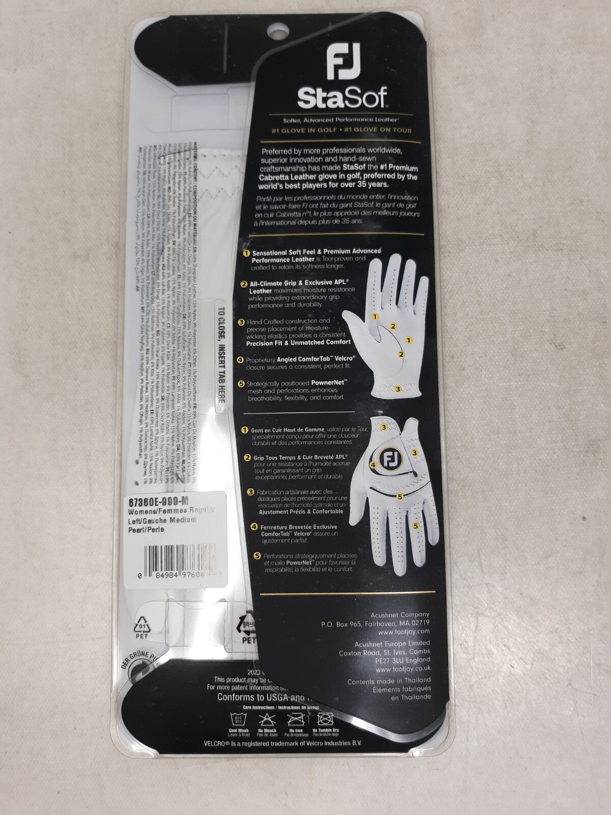 FootJoy Golf Ladies LLH StaSof Glove M