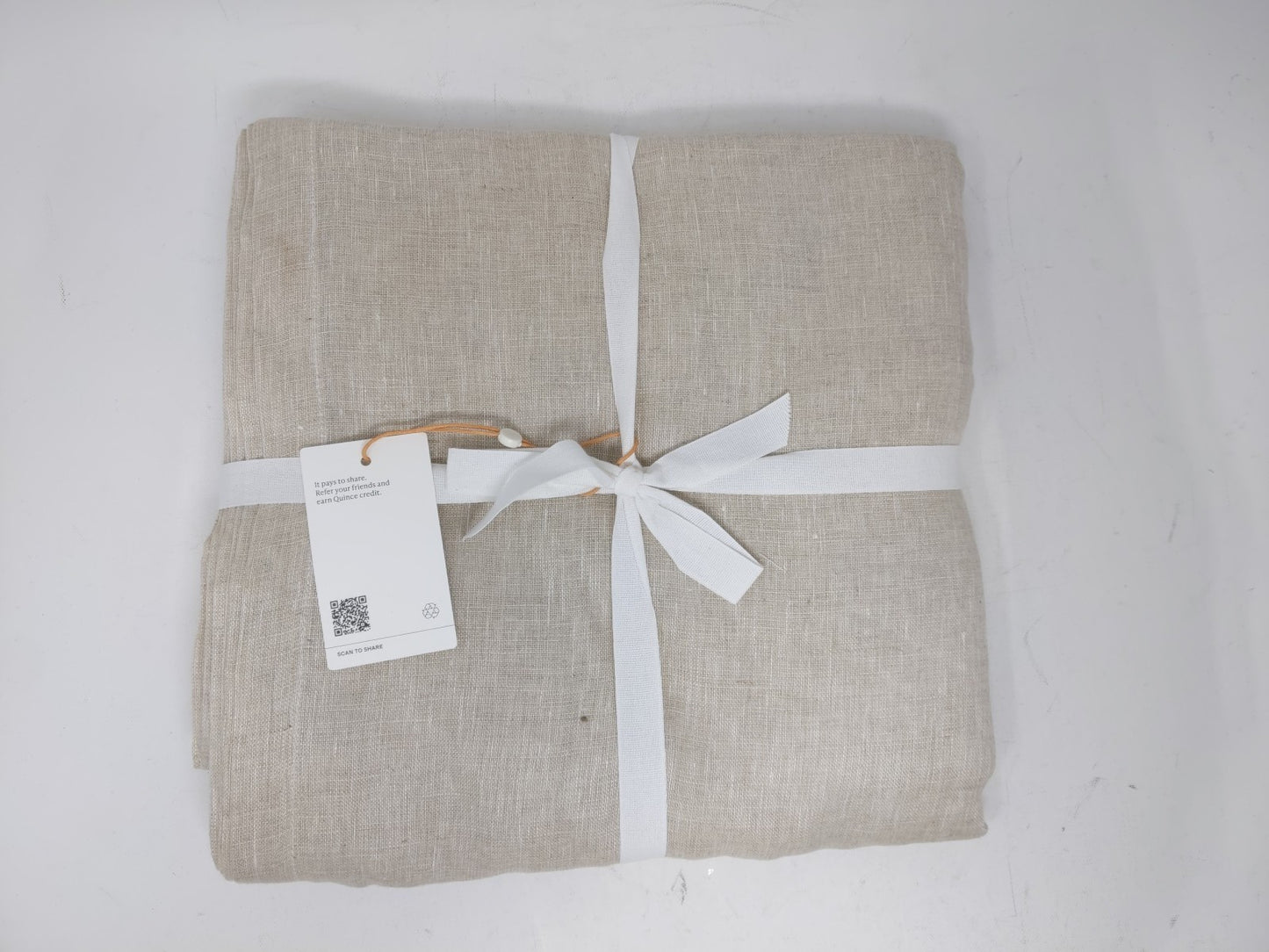 Quince Sheer European Linen Curtains 48 x 96" Flax Color - Set of 2