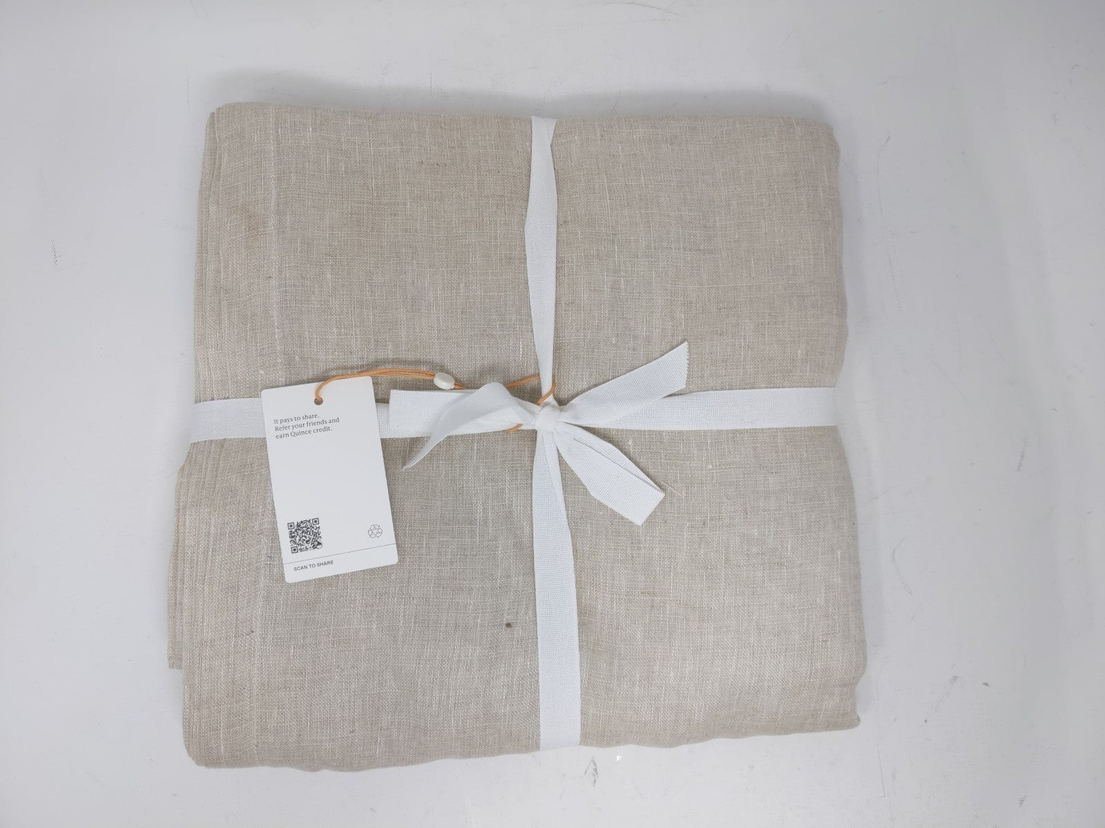 Quince Sheer European Linen Curtains 48 x 96" Flax Color - Set of 2