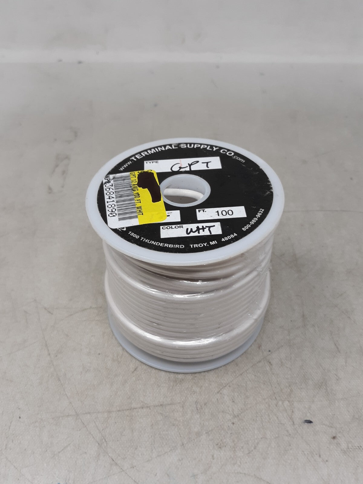 16 AWG Gauge GPT Wire Stranded Hook Up Wire White 100 ft 0.0508" 60 Volts