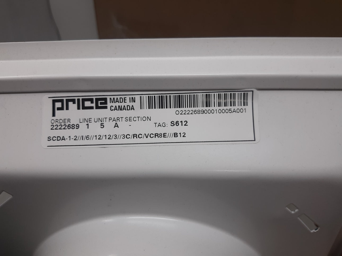 Price Industries SCDA Square Ceiling Diffuser with Round Damper S612