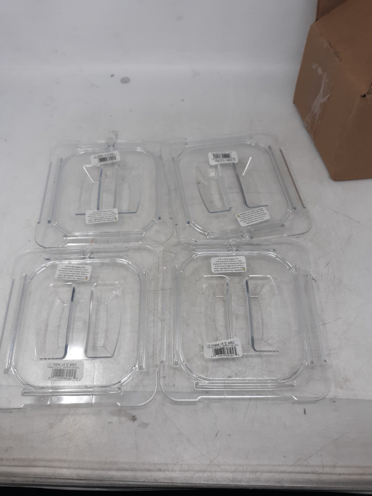 Vigor 247FP16HCL 1/6 Size Clear Food Pan Lid with Handle | Lot of 4
