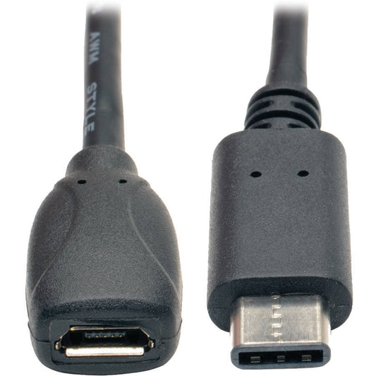Tripp Lite USB 2.0 Hi-Speed Adapter Cable USB Type-C (USB-C) Male to USB Micro-B