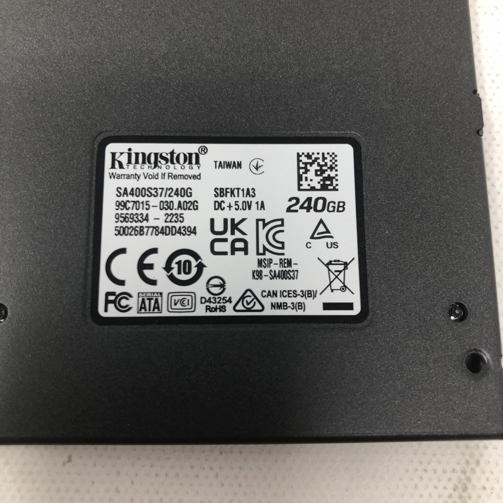 KIngston A400 240GB 2.5" Internal SSD (SA400S37/240G)
