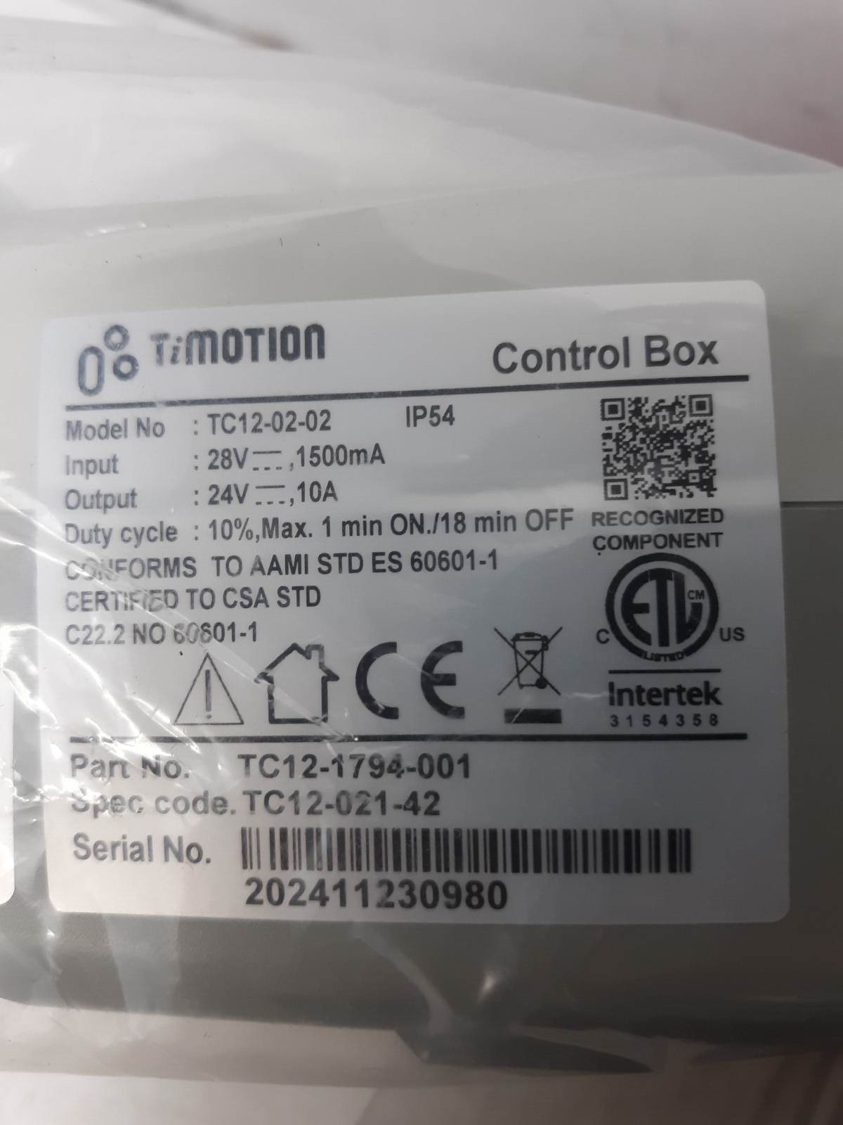 TiMOTION TC12-02 Control Box Set with Remote, Power Supply & Linear Actuator