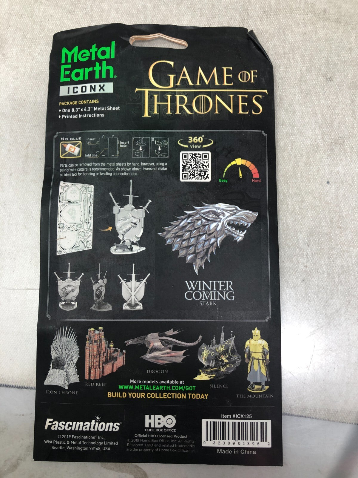 Fascinations ICONX Game of Thrones HOUSE STARK SIGIL 3D Metal Earth Model Kit