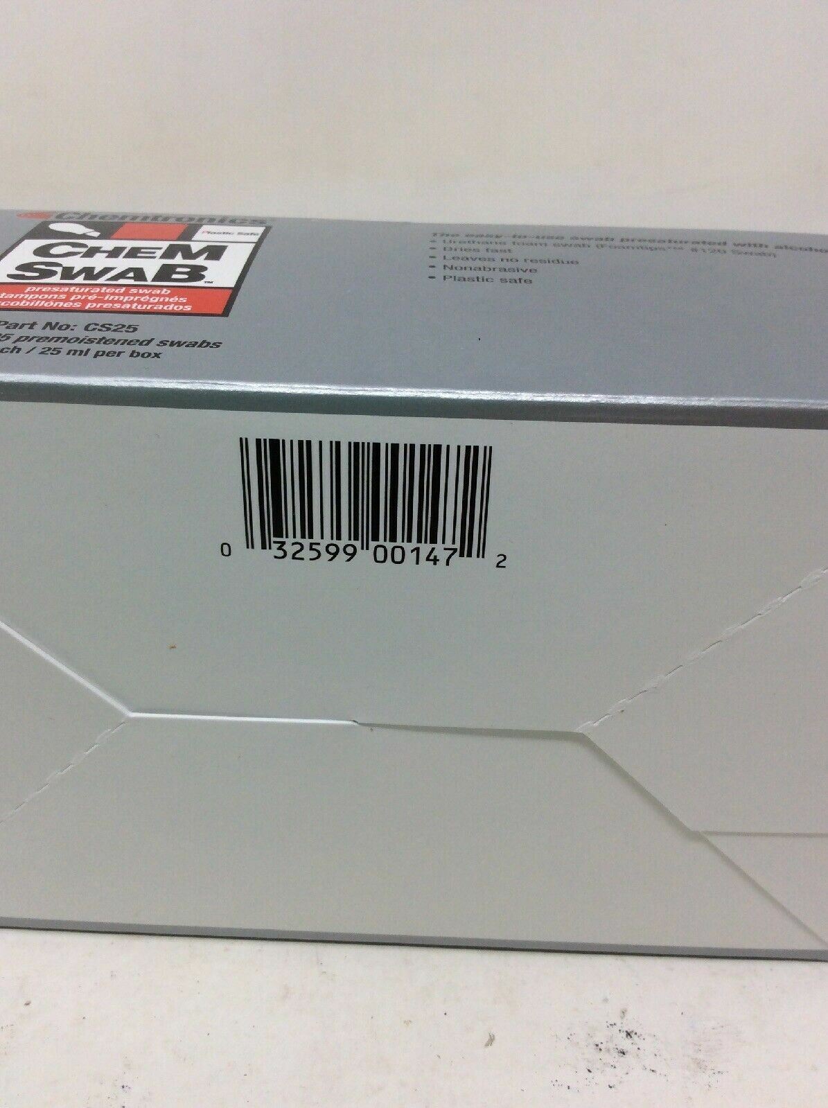 Chemtronics Chem Swab Pre-Saturated Alcohol Swabs CS25- 25ct keyboard cleaning