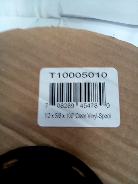 Abbot 1/2 x 5/8 x 100' Clear Vinyl Spool