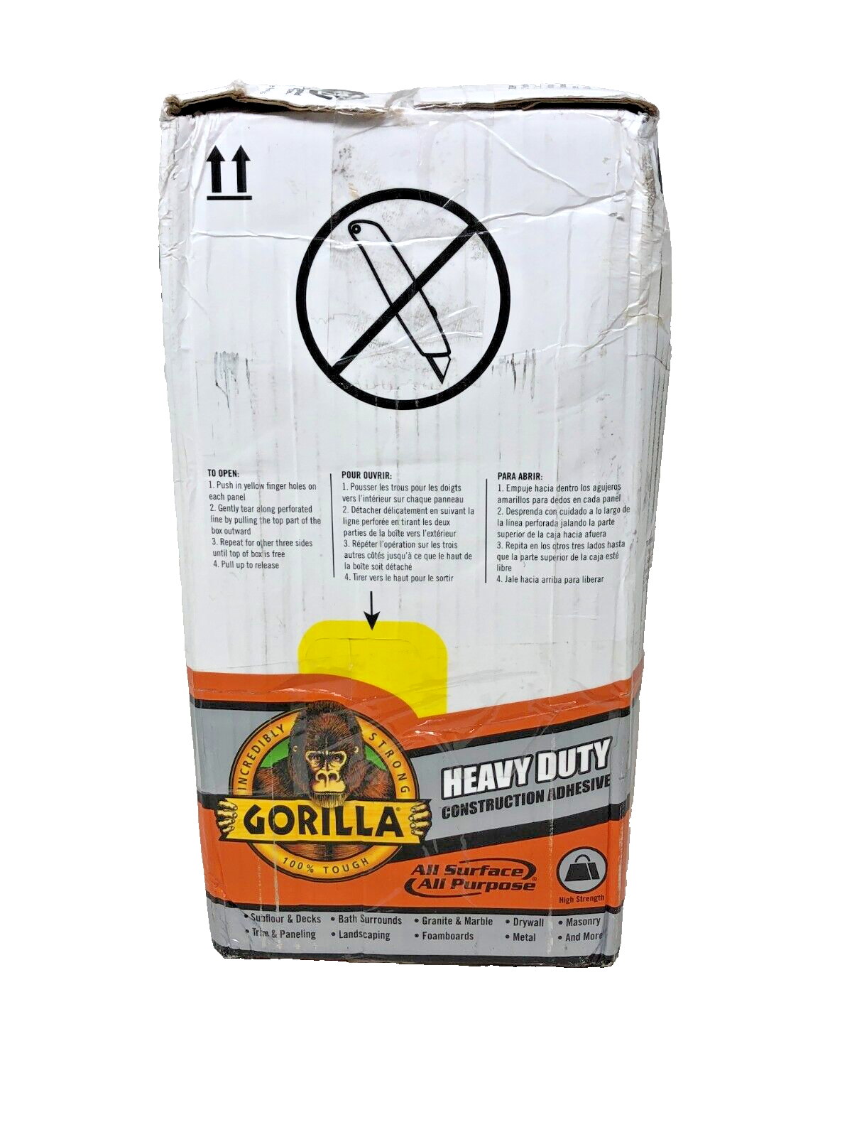 (12)-Gorilla 9 Oz. All Surface Construction Adhesive 8010003 12pk