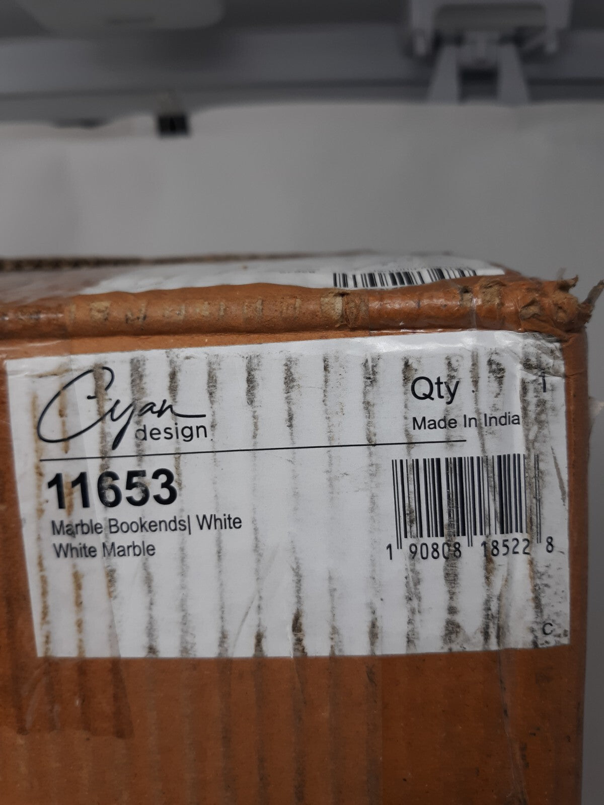 Cyan Design 11653 White Marble Bookends Set | Sculptural Layered Modern Decor