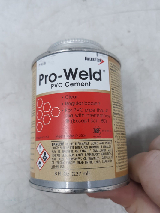 DiversiTech Pro-Weld PVC Cement Clear Regular Bodied 8 fl oz