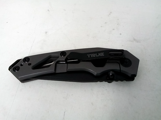 True Black/Gray 8CR13MOV Stainless Steel 8 in. EDC Folding Knife TRU-FMK-0004